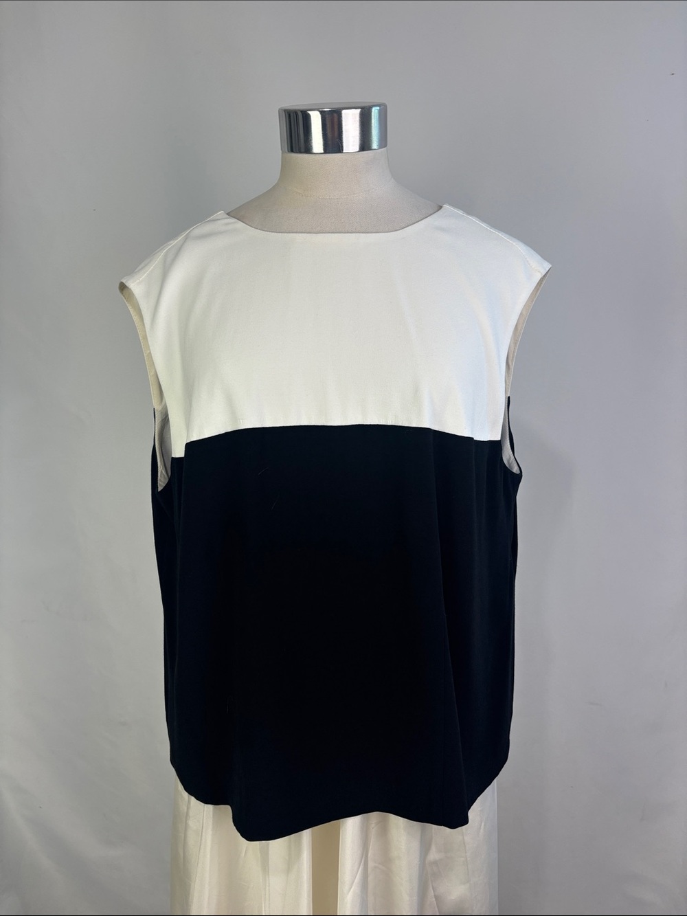ANNETTE GOERTZ BLACK WHITE COLOR BLOCK TANK TOP